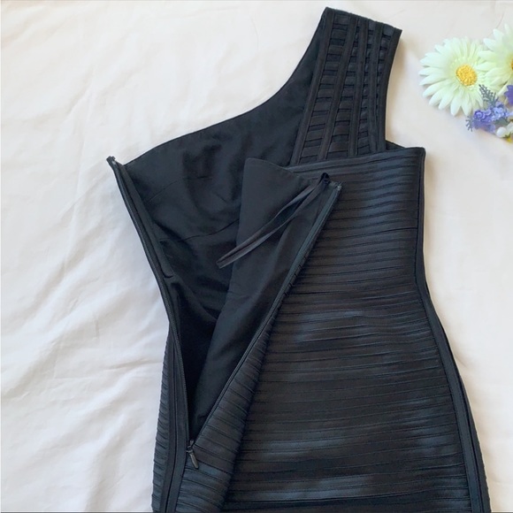 BCBG Maxazria Eden dress, black satin like material, size 2 - Picture 5 of 12